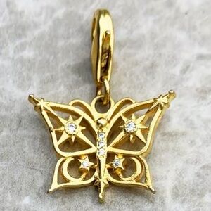 NWOT solid sterling silver butterfly, cut out charm with lobster clasp￼